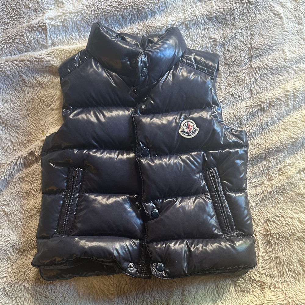 Moncler Shiny Navy Blue Down Vest